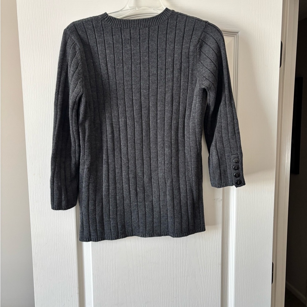 Simply Vera Vera Wang Charcoal Ribbed Knit Sweater
